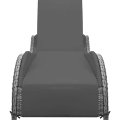 MAISON EXCLUSIVE - Chaise longue avec coussin résine tressée anthracite