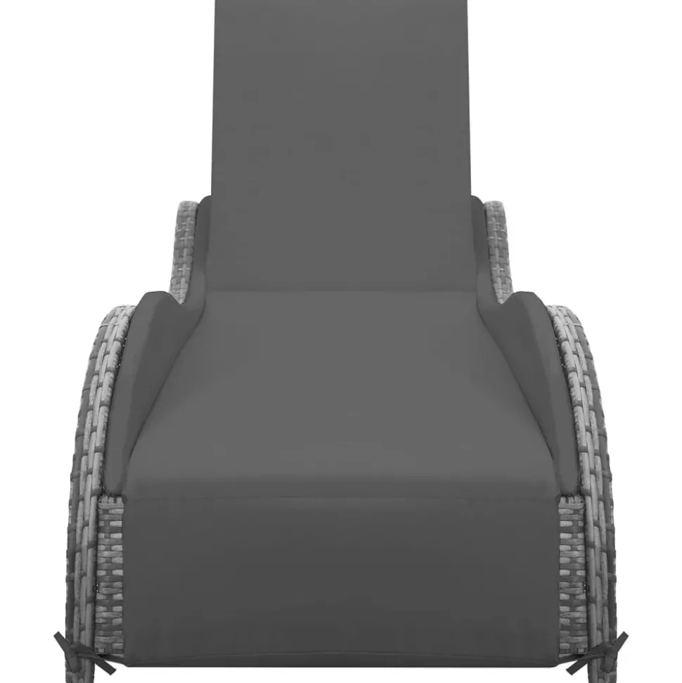 MAISON EXCLUSIVE - Chaise longue avec coussin résine tressée anthracite
