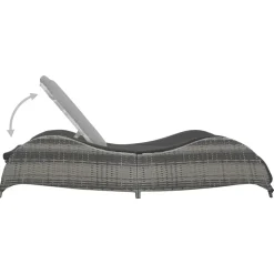 MAISON EXCLUSIVE - Chaise longue avec coussin résine tressée anthracite