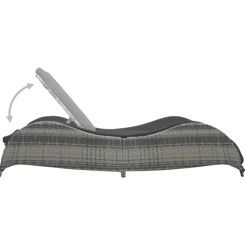 MAISON EXCLUSIVE - Chaise longue avec coussin résine tressée anthracite