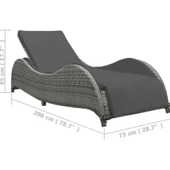 MAISON EXCLUSIVE - Chaise longue avec coussin résine tressée anthracite