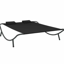 MAISON EXCLUSIVE - Chaise longue d'extérieur tissu noir