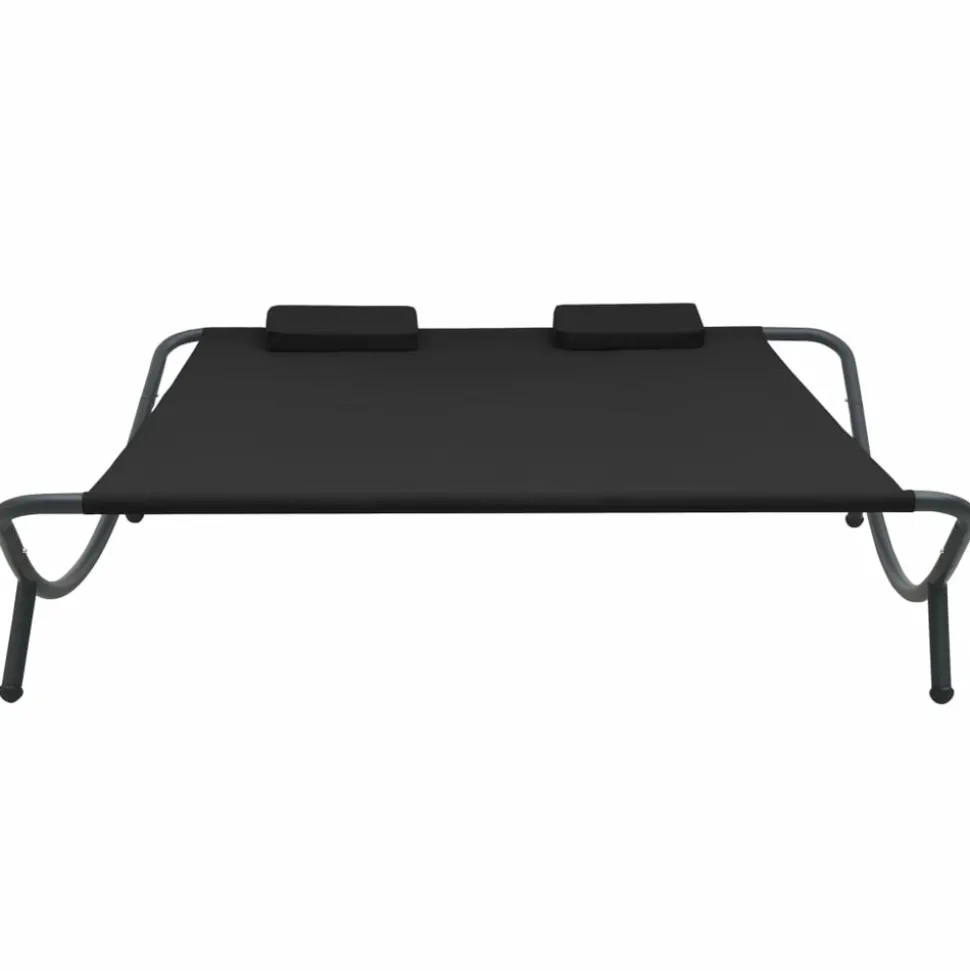 MAISON EXCLUSIVE - Chaise longue d'extérieur tissu noir