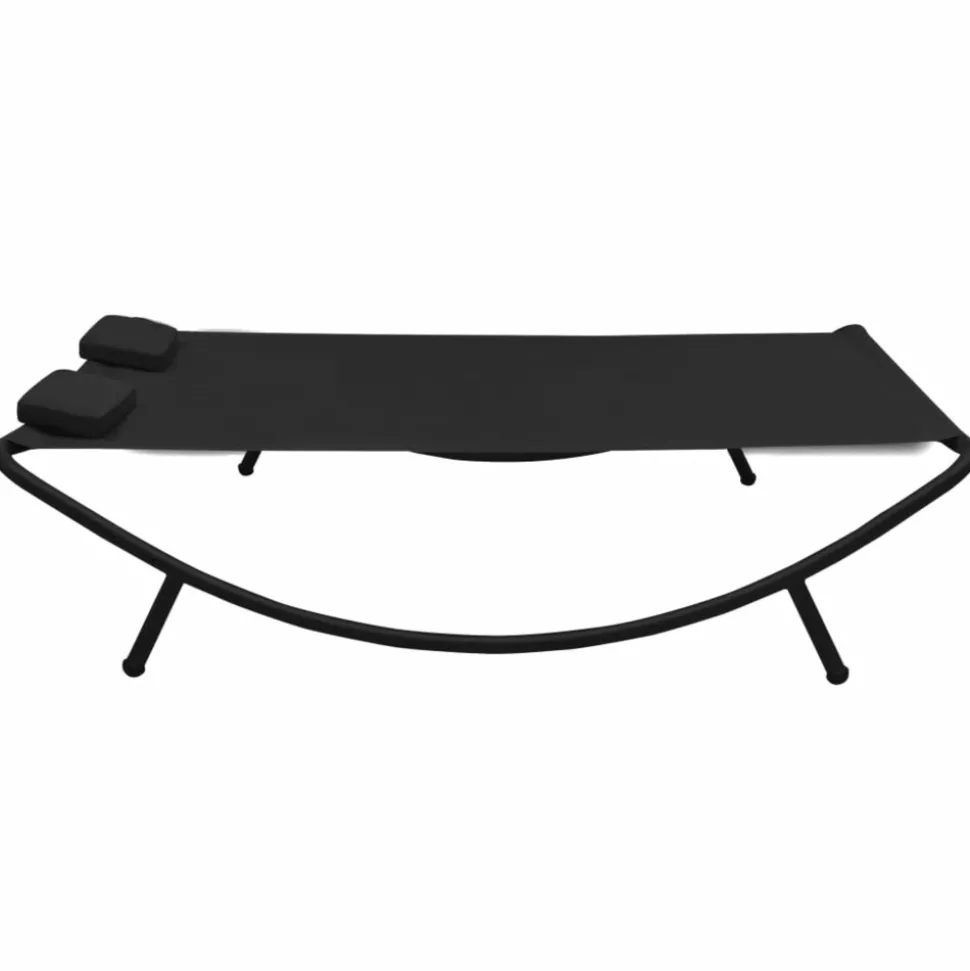 MAISON EXCLUSIVE - Chaise longue d'extérieur tissu noir