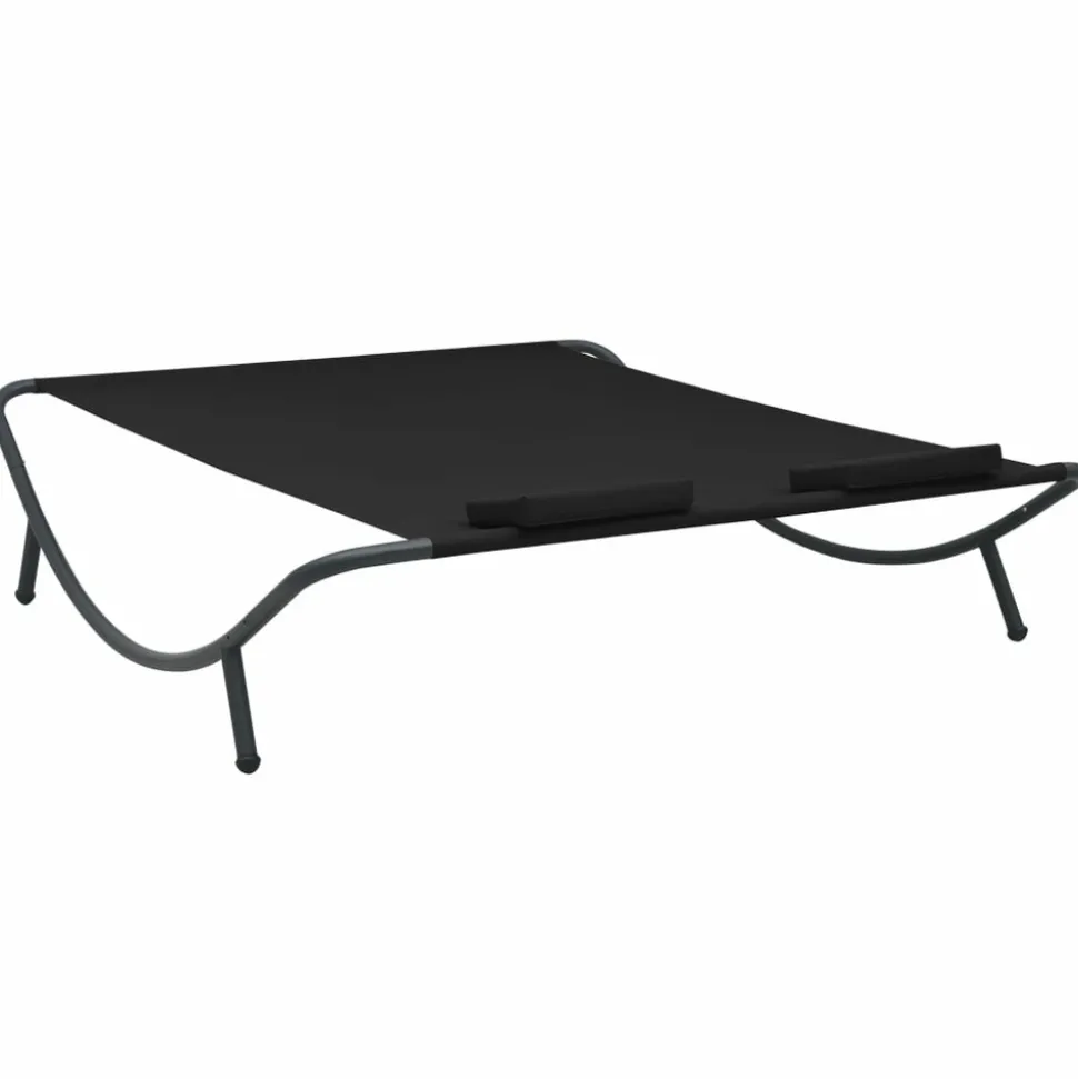 MAISON EXCLUSIVE - Chaise longue d'extérieur tissu noir
