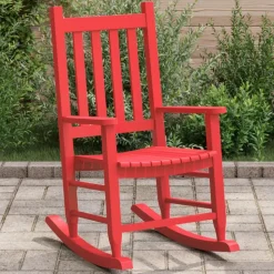 MAISON EXCLUSIVE - Chaise à bascule enfants rouge bois de peuplier massif