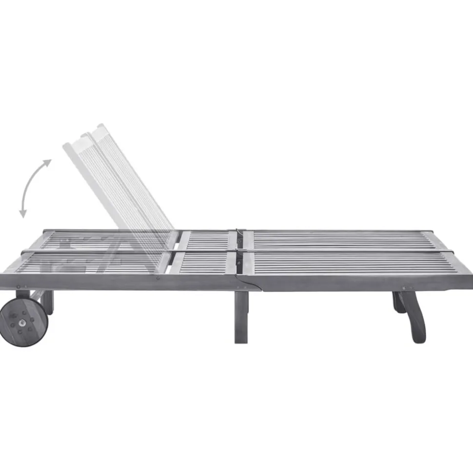 MAISON EXCLUSIVE - Chaise longue de jardin 2 places avec coussin gris acacia