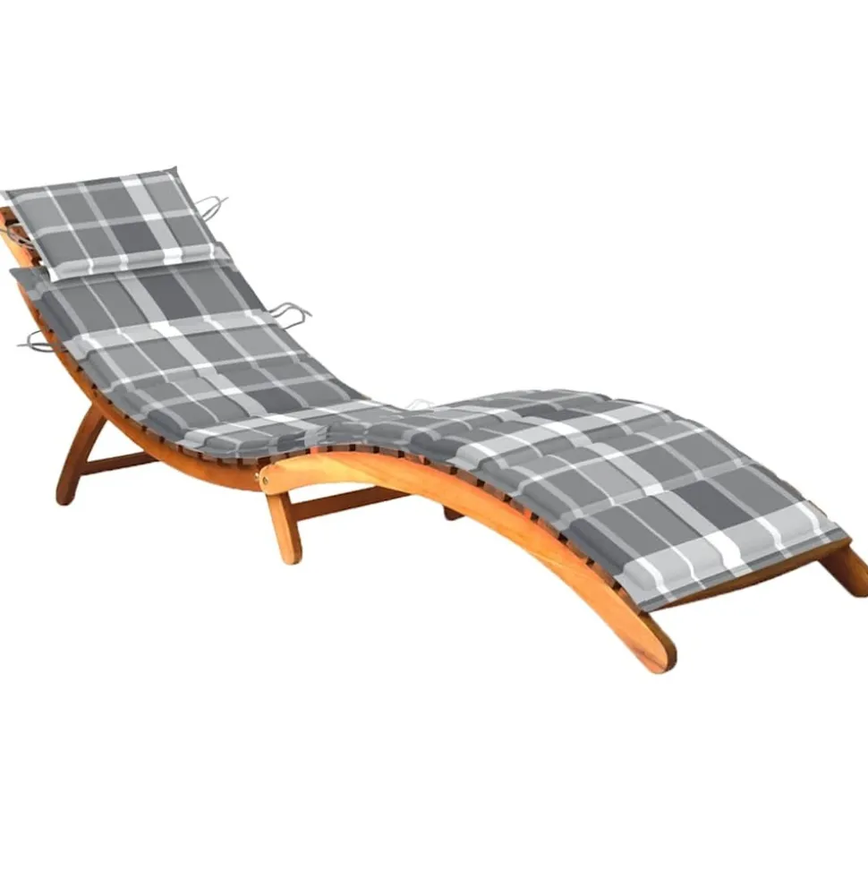 MAISON EXCLUSIVE - Chaise longue de jardin avec coussin bois d'acacia solide