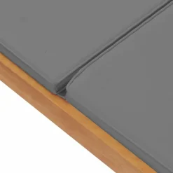 MAISON EXCLUSIVE - Chaise longue avec coussin bois de teck solide gris foncé