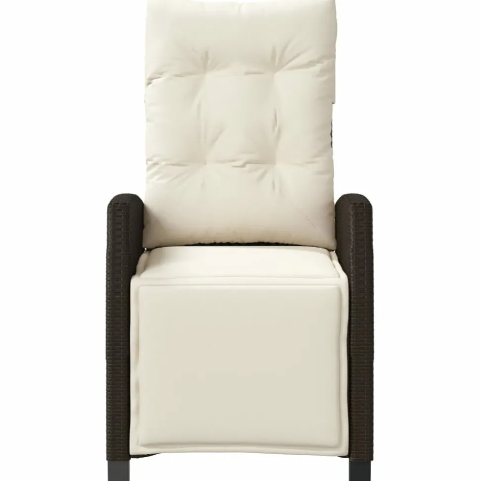 MAISON EXCLUSIVE - Chaise inclinable de jardin repose-pied marron résine tressée
