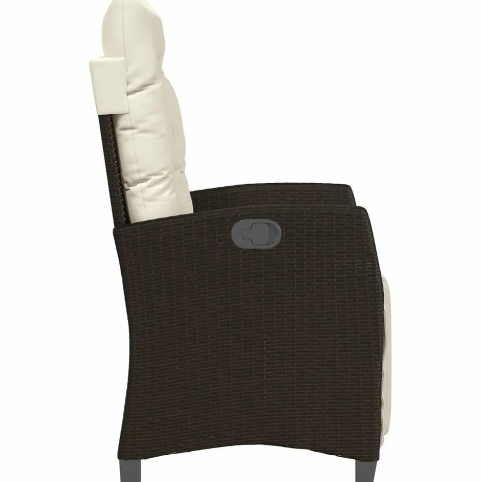MAISON EXCLUSIVE - Chaise inclinable de jardin repose-pied marron résine tressée