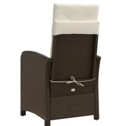 MAISON EXCLUSIVE - Chaise inclinable de jardin repose-pied marron résine tressée