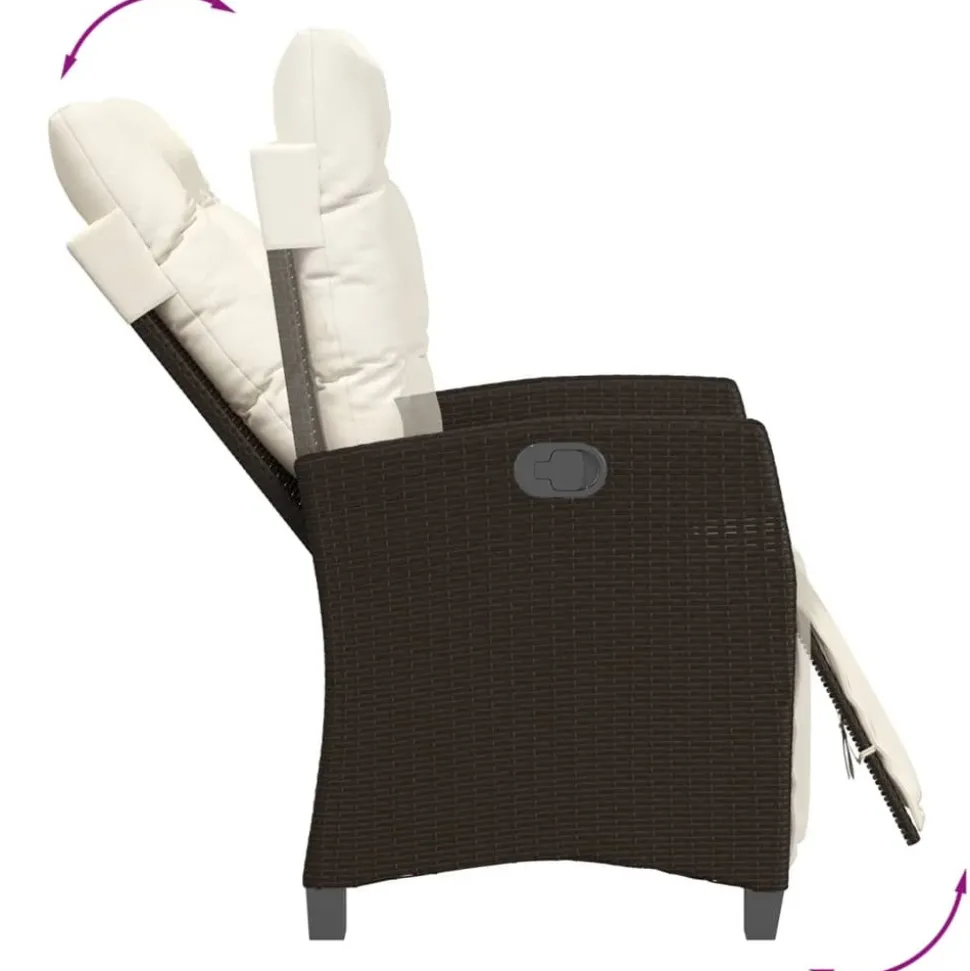 MAISON EXCLUSIVE - Chaise inclinable de jardin repose-pied marron résine tressée