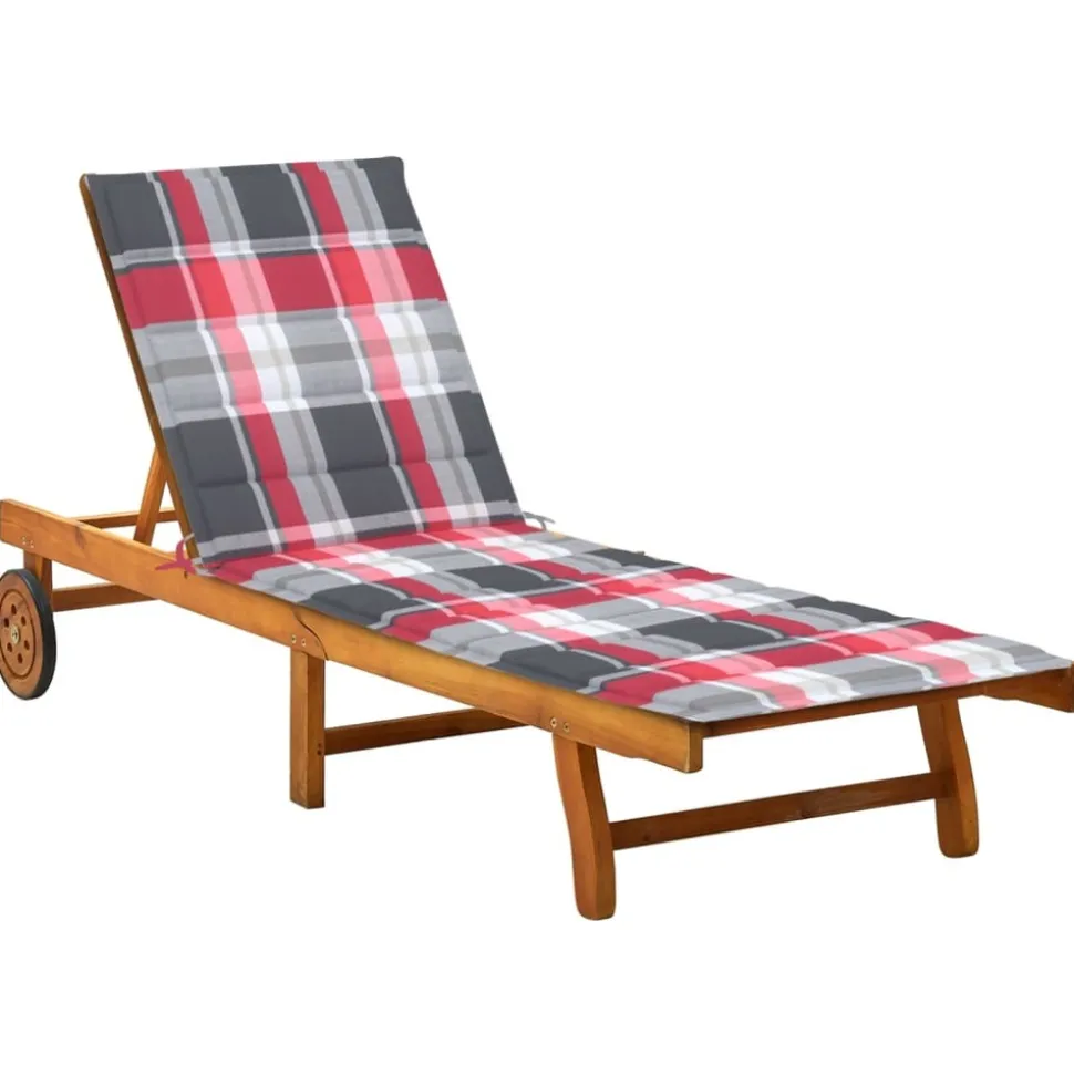 MAISON EXCLUSIVE - Chaise longue de jardin avec coussin bois d'acacia solide