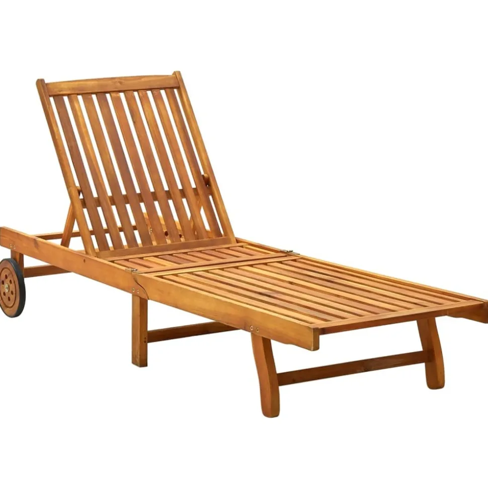 MAISON EXCLUSIVE - Chaise longue de jardin avec coussin bois d'acacia solide