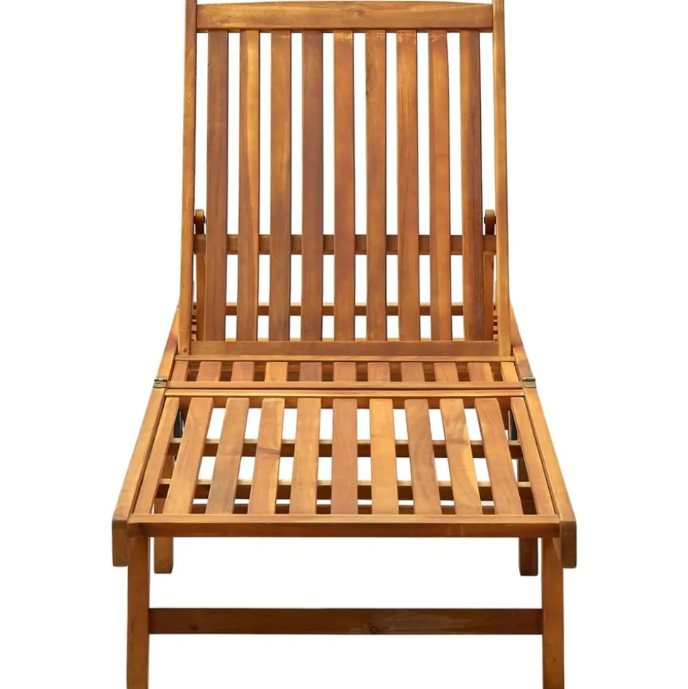 MAISON EXCLUSIVE - Chaise longue de jardin avec coussin bois d'acacia solide