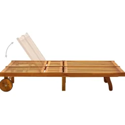 MAISON EXCLUSIVE - Chaise longue de jardin 2 places avec coussins acacia solide