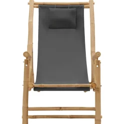 MAISON EXCLUSIVE - Chaise de terrasse bambou et toile gris foncé
