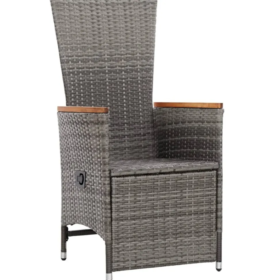 MAISON EXCLUSIVE - Chaise inclinable de jardin 2pc et coussins résine tressée gris