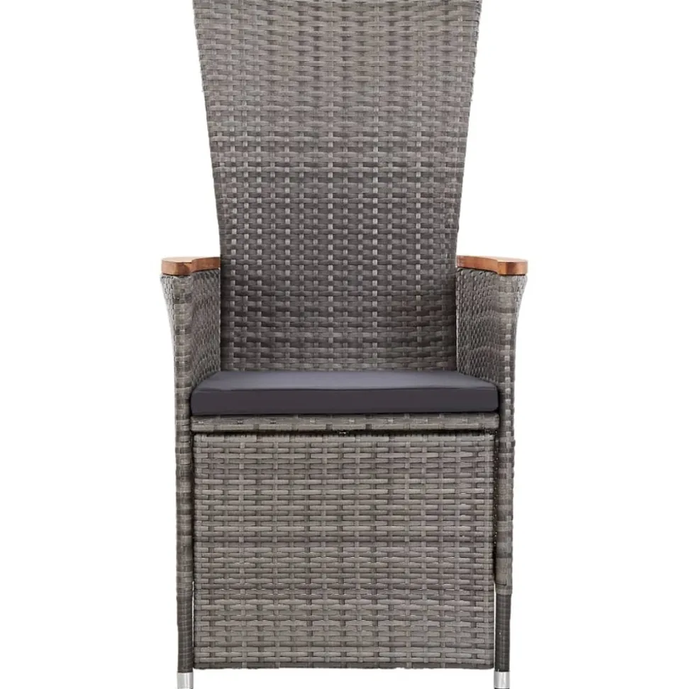 MAISON EXCLUSIVE - Chaise inclinable de jardin 2pc et coussins résine tressée gris