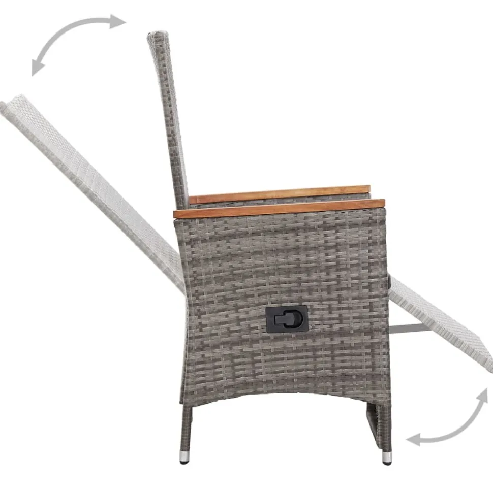 MAISON EXCLUSIVE - Chaise inclinable de jardin 2pc et coussins résine tressée gris