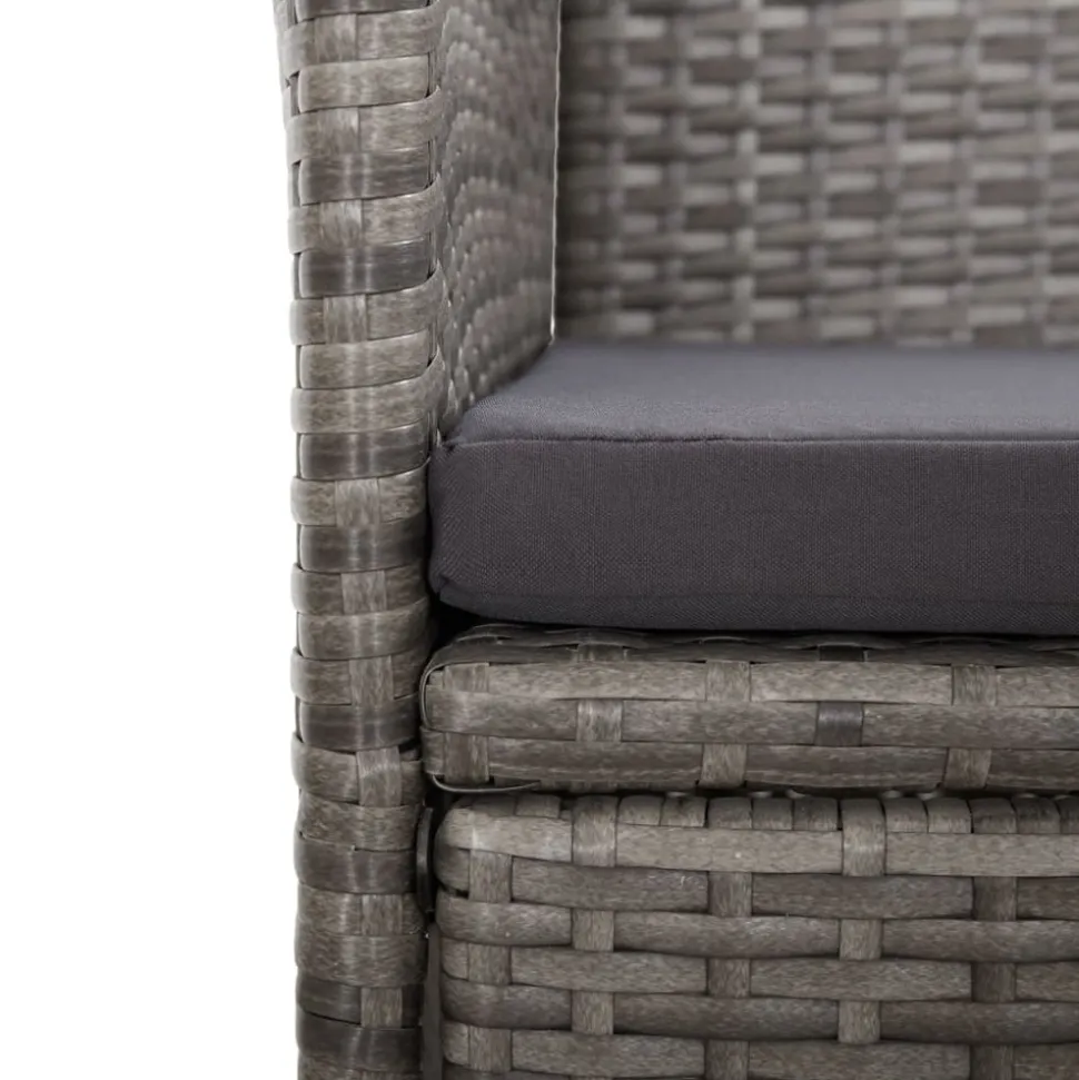 MAISON EXCLUSIVE - Chaise inclinable de jardin 2pc et coussins résine tressée gris