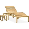 MAISON EXCLUSIVE - Chaise longue de jardin avec table bois de pin imprégné