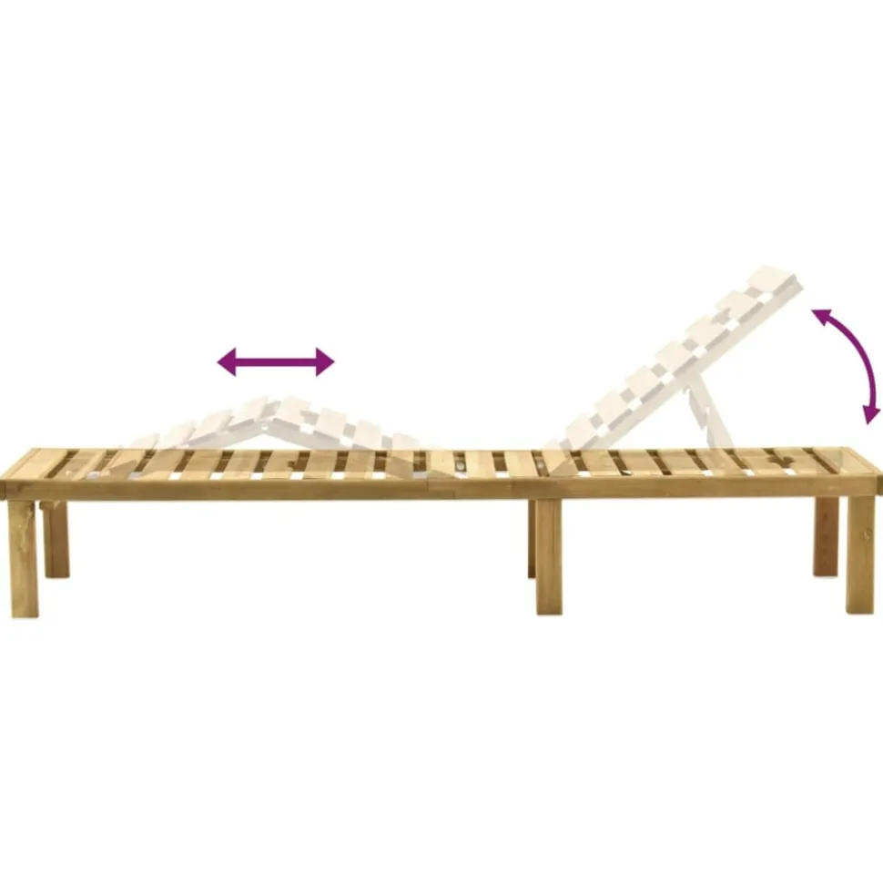 MAISON EXCLUSIVE - Chaise longue de jardin avec table bois de pin imprégné