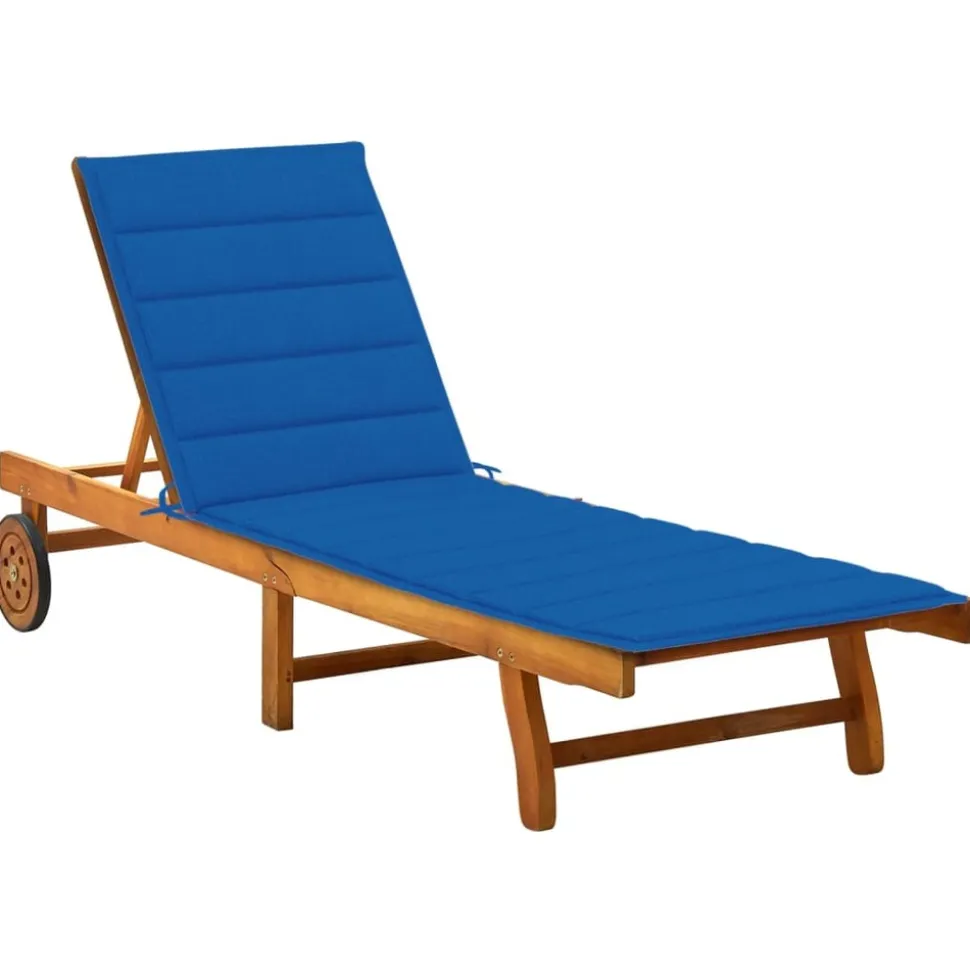 MAISON EXCLUSIVE - Chaise longue de jardin avec coussin bois d'acacia solide
