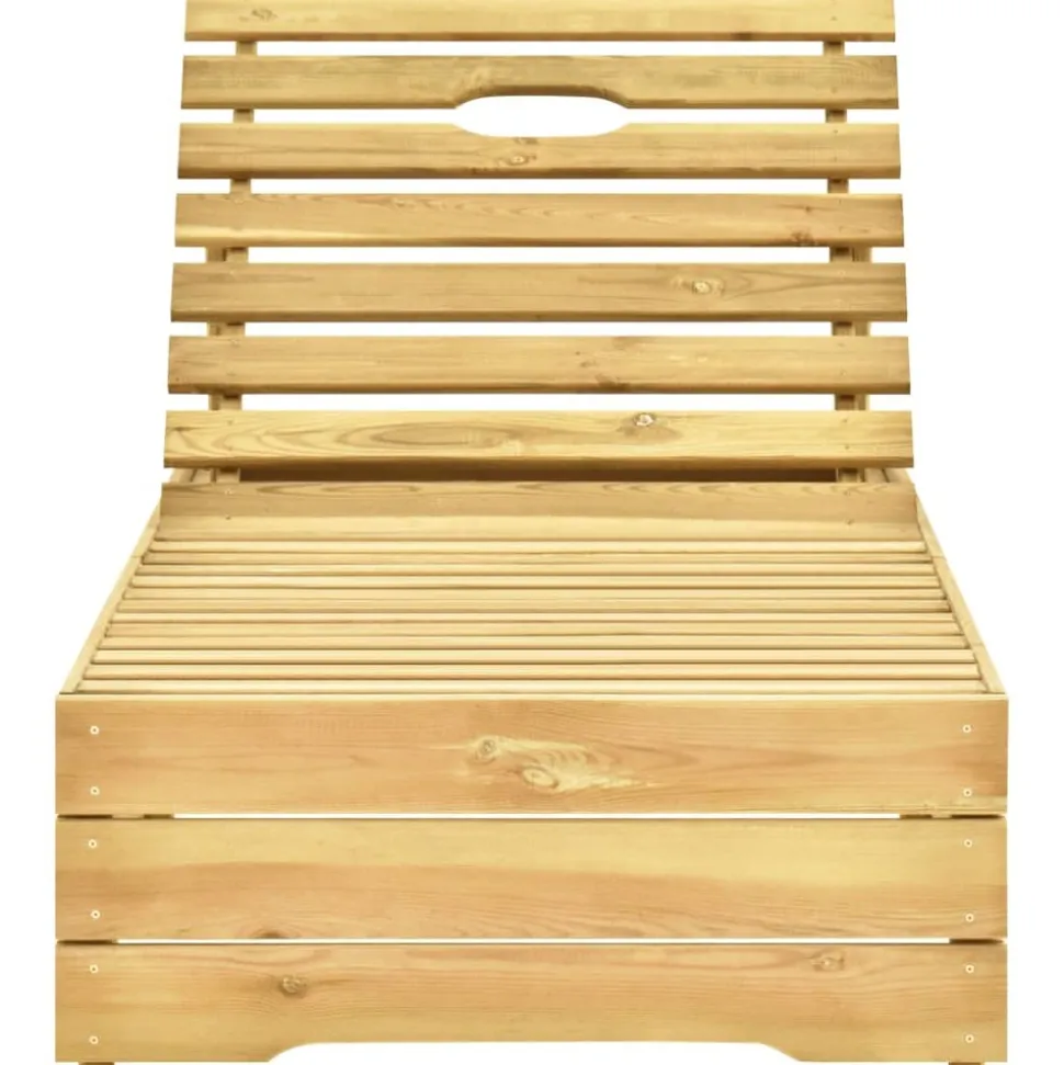 MAISON EXCLUSIVE - Chaise longue avec coussin gris bois de pin imprégné