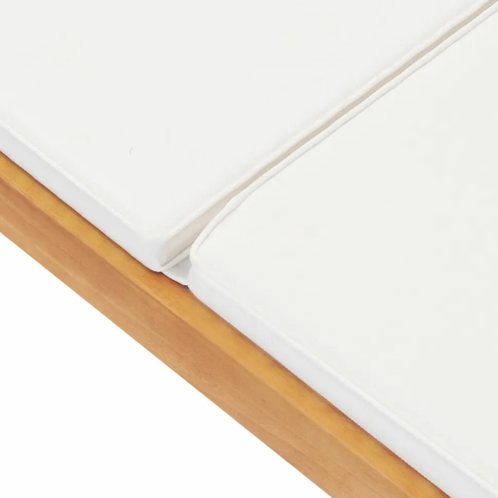 MAISON EXCLUSIVE - Chaise longue avec coussin bois de teck solide crème
