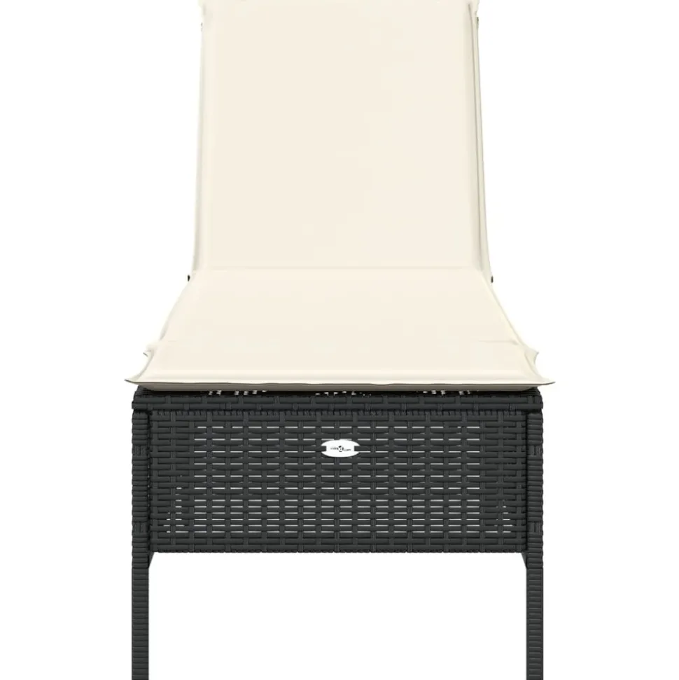 MAISON EXCLUSIVE - Chaise longue avec coussin noir résine tressée