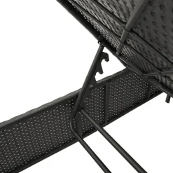 MAISON EXCLUSIVE - Chaise longue avec coussin noir résine tressée