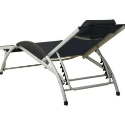 MAISON EXCLUSIVE - Chaise longue avec oreiller textilène noir