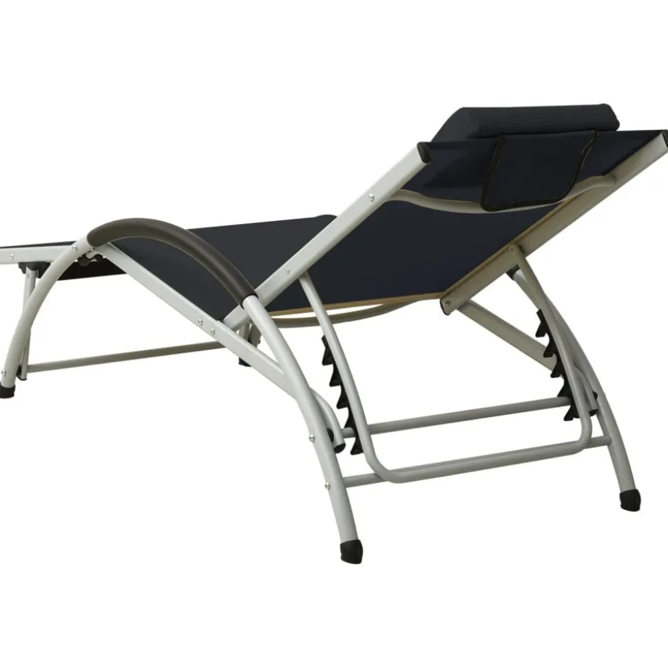 MAISON EXCLUSIVE - Chaise longue avec oreiller textilène noir