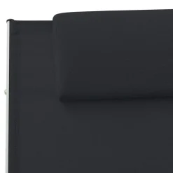MAISON EXCLUSIVE - Chaise longue avec oreiller textilène noir