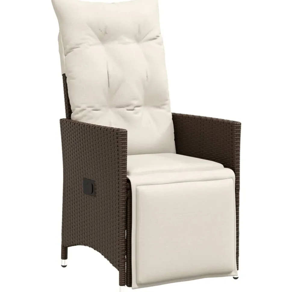 MAISON EXCLUSIVE - Chaise inclinable de jardin avec coussins marron résine tressée