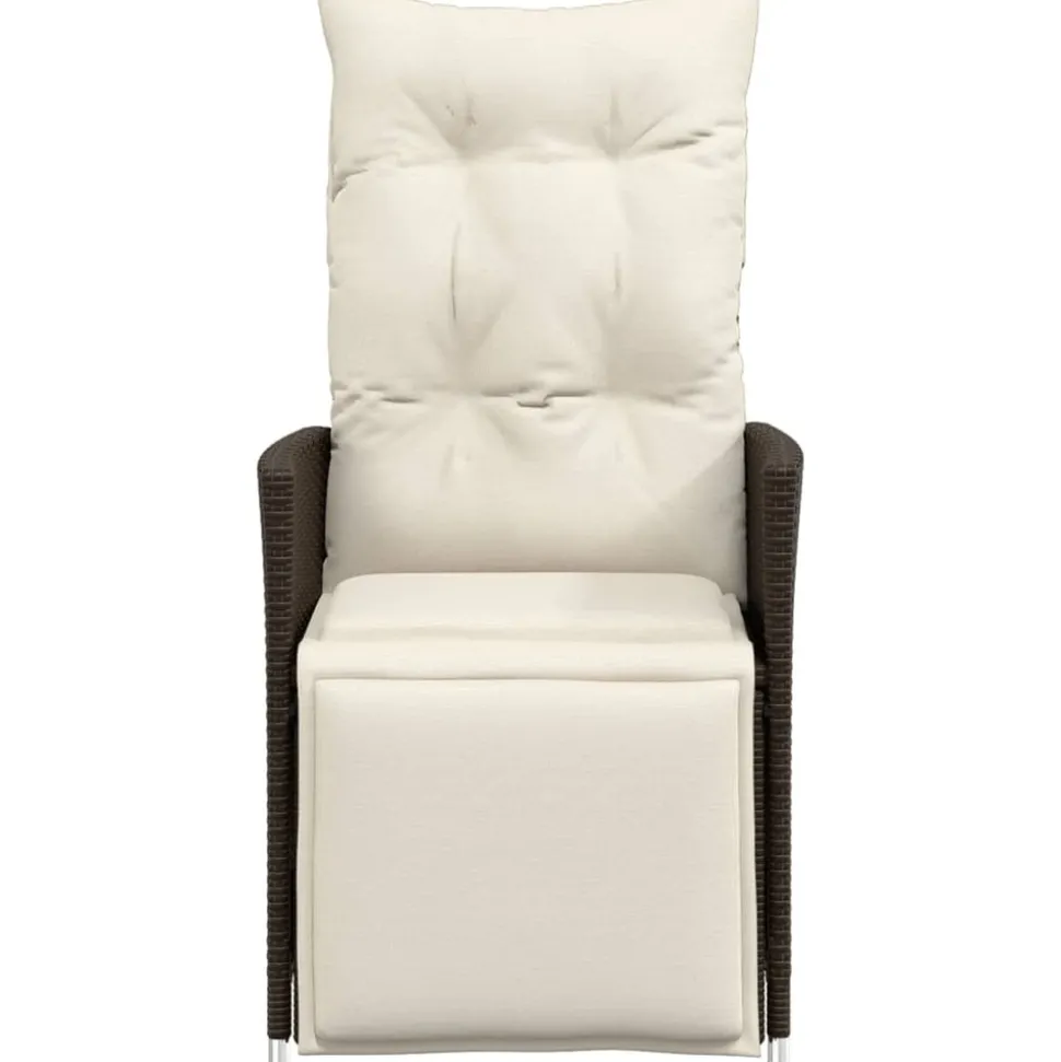MAISON EXCLUSIVE - Chaise inclinable de jardin avec coussins marron résine tressée