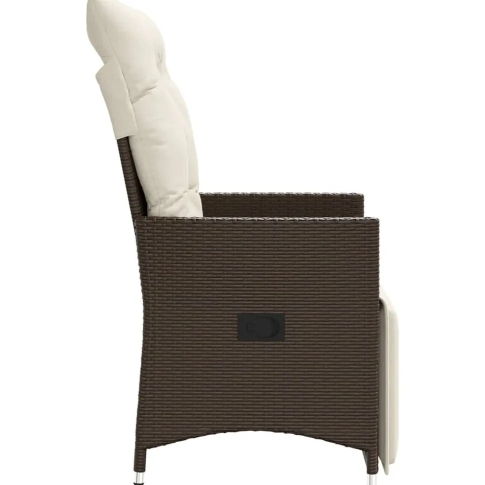 MAISON EXCLUSIVE - Chaise inclinable de jardin avec coussins marron résine tressée