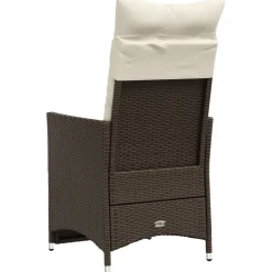 MAISON EXCLUSIVE - Chaise inclinable de jardin avec coussins marron résine tressée