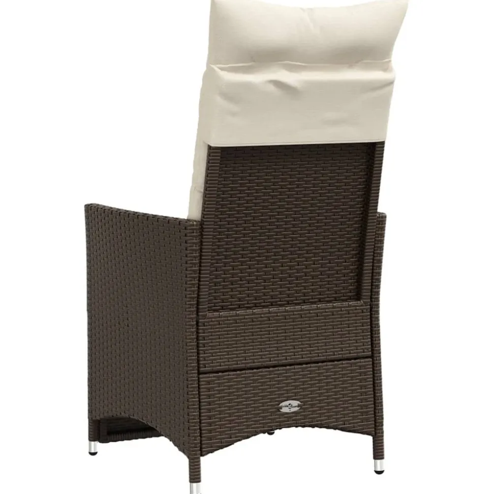 MAISON EXCLUSIVE - Chaise inclinable de jardin avec coussins marron résine tressée