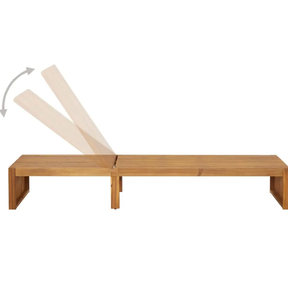 MAISON EXCLUSIVE - Chaise longue avec coussin bois d'acacia solide