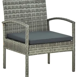 MAISON EXCLUSIVE - Chaise de jardin avec coussin résine tressée gris