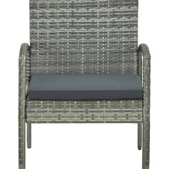 MAISON EXCLUSIVE - Chaise de jardin avec coussin résine tressée gris