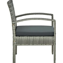 MAISON EXCLUSIVE - Chaise de jardin avec coussin résine tressée gris