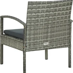 MAISON EXCLUSIVE - Chaise de jardin avec coussin résine tressée gris