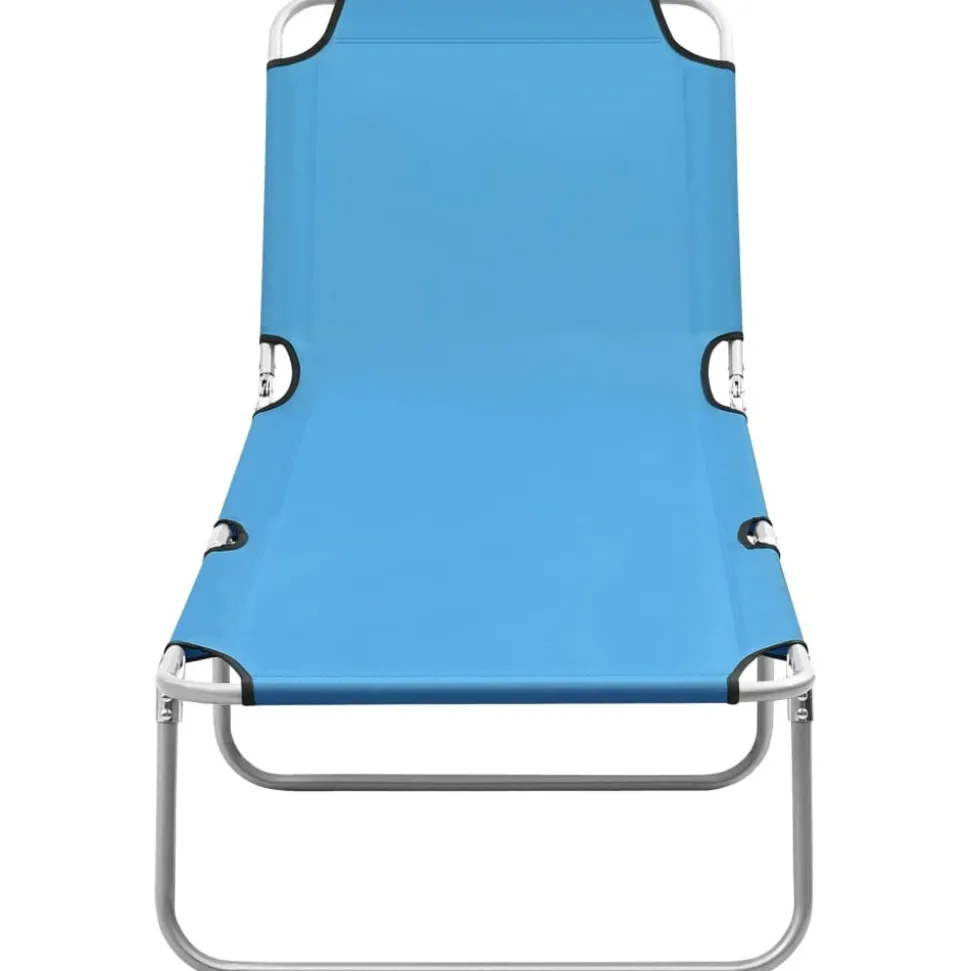 MAISON EXCLUSIVE - Chaise longue pliable acier et tissu bleu turquoise