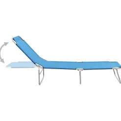 MAISON EXCLUSIVE - Chaise longue pliable acier et tissu bleu turquoise
