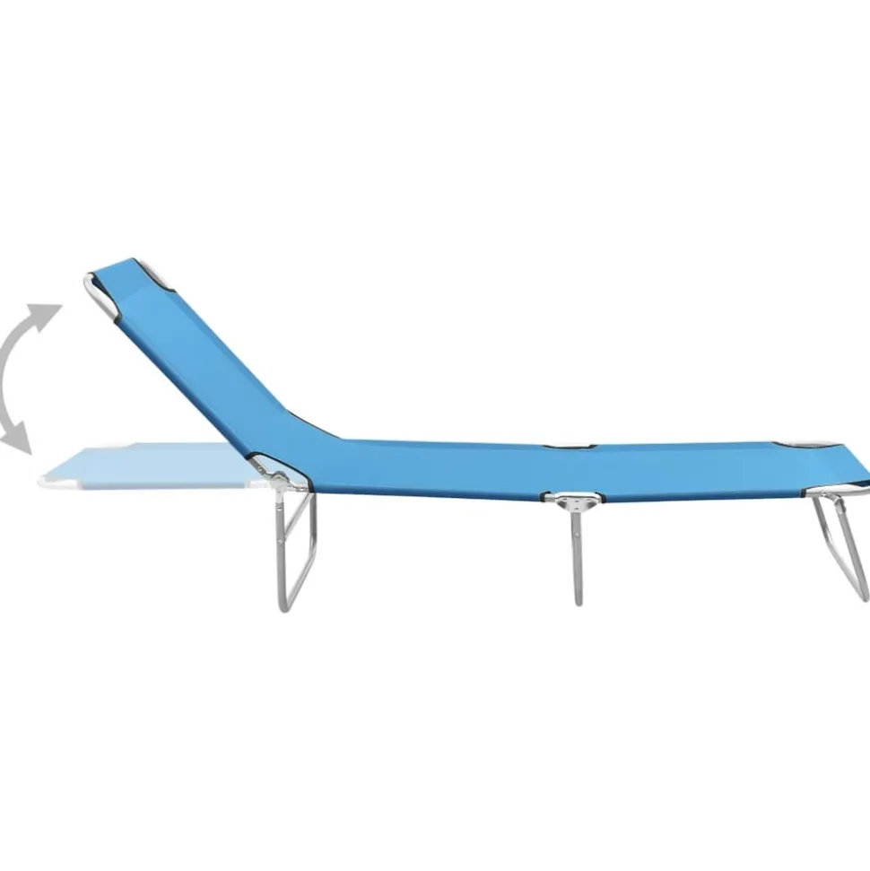 MAISON EXCLUSIVE - Chaise longue pliable acier et tissu bleu turquoise