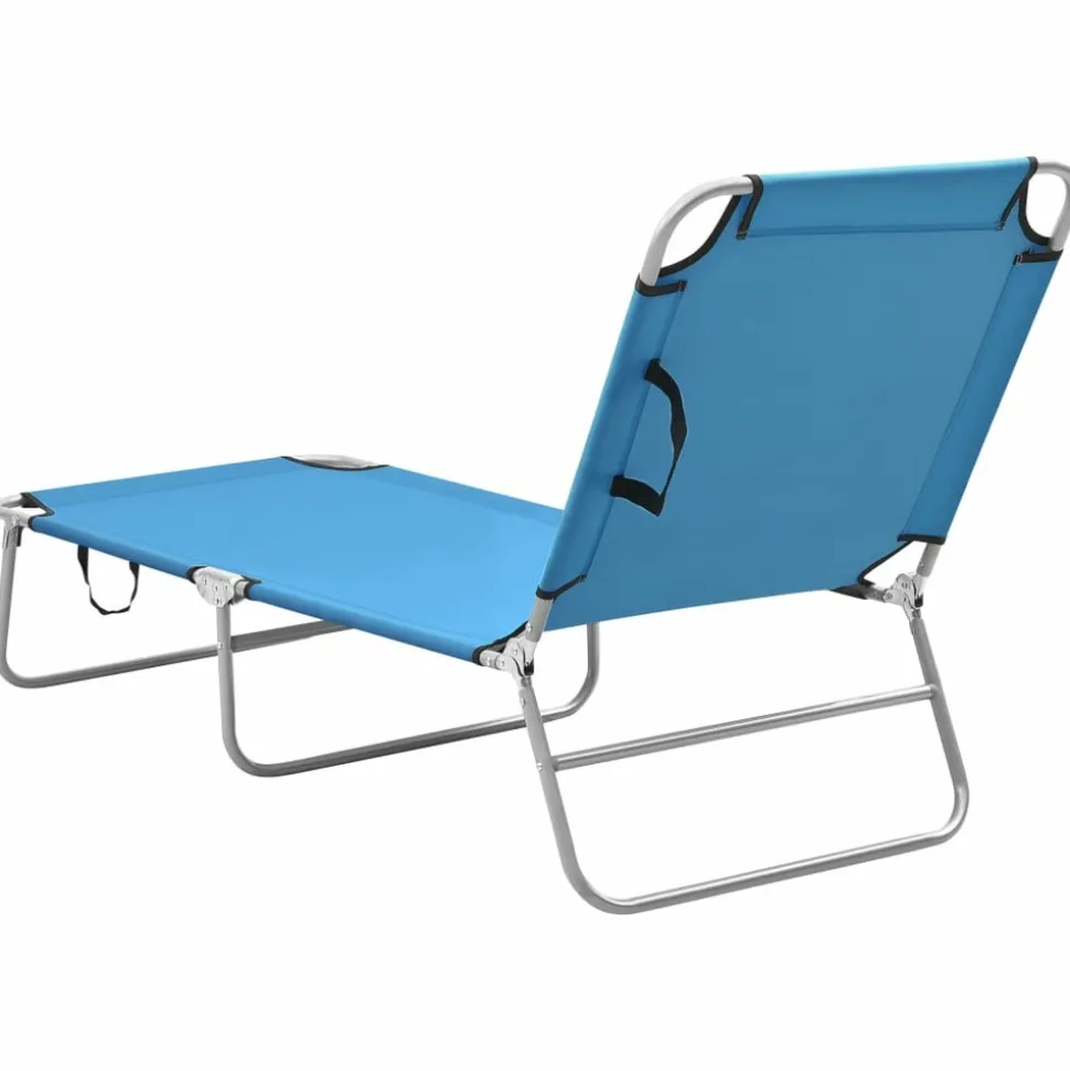 MAISON EXCLUSIVE - Chaise longue pliable acier et tissu bleu turquoise